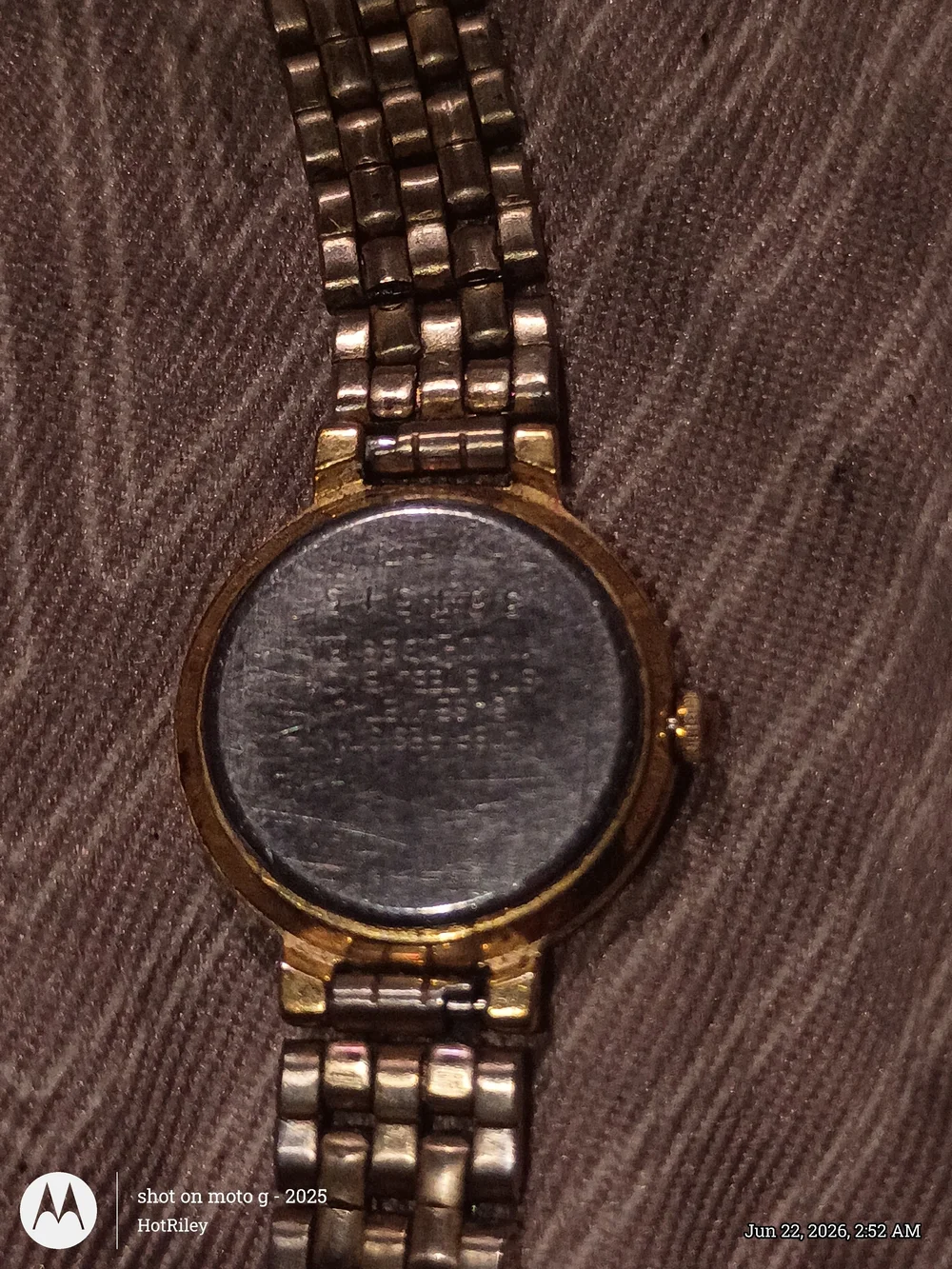 Seiko Gold-Tone Quartz Watch with Black Dial